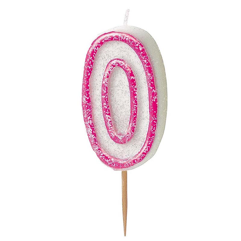 Κεράκι νούμερο 0 με κόκκινο περίγραμμα