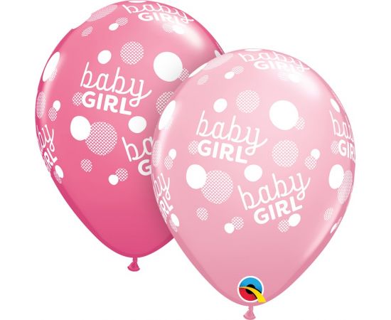 Μπαλόνια λάτεξ 28εκ. Baby Girl Dot 5τεμ.