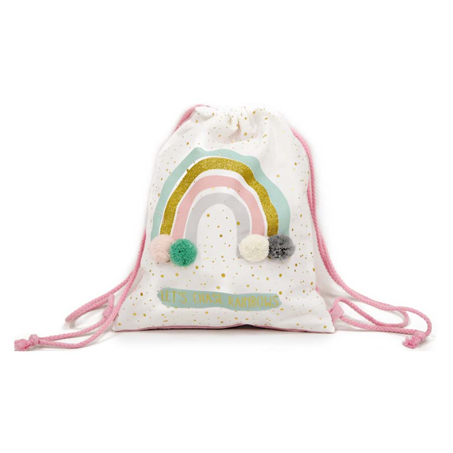 Υφασμάτινο σακίδιο πλάτης ουράνιο τόξο 25x30