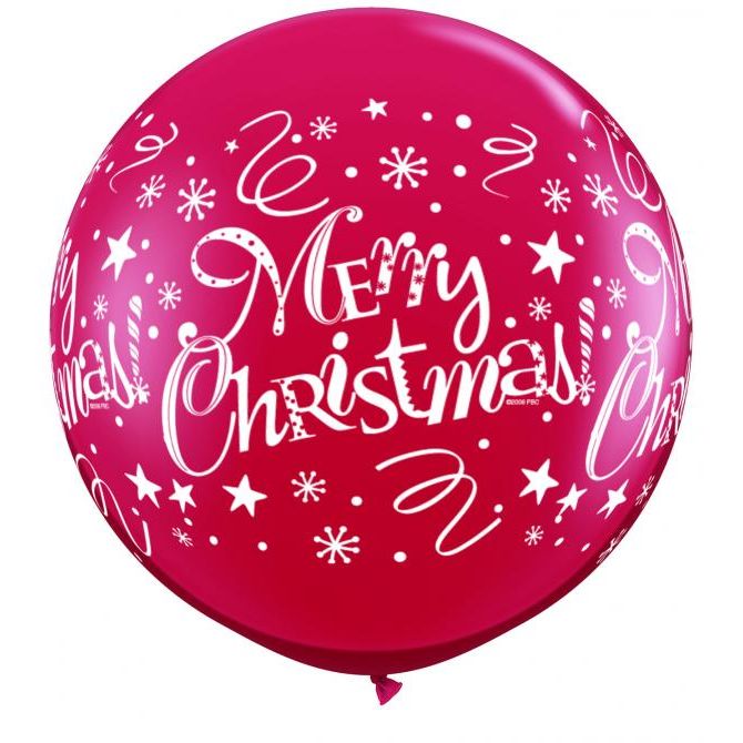 Χριστουγεννιάτικα κόκκινα μπαλόνια λατέξ Merry Christmas γίγας