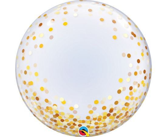 Μπαλόνι λάτεξ Deco Bubble Gold Confetti Dots
