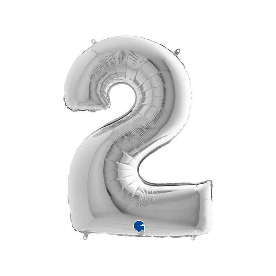 Μπαλόνι Ασημί Αριθμός '2' 100εκ