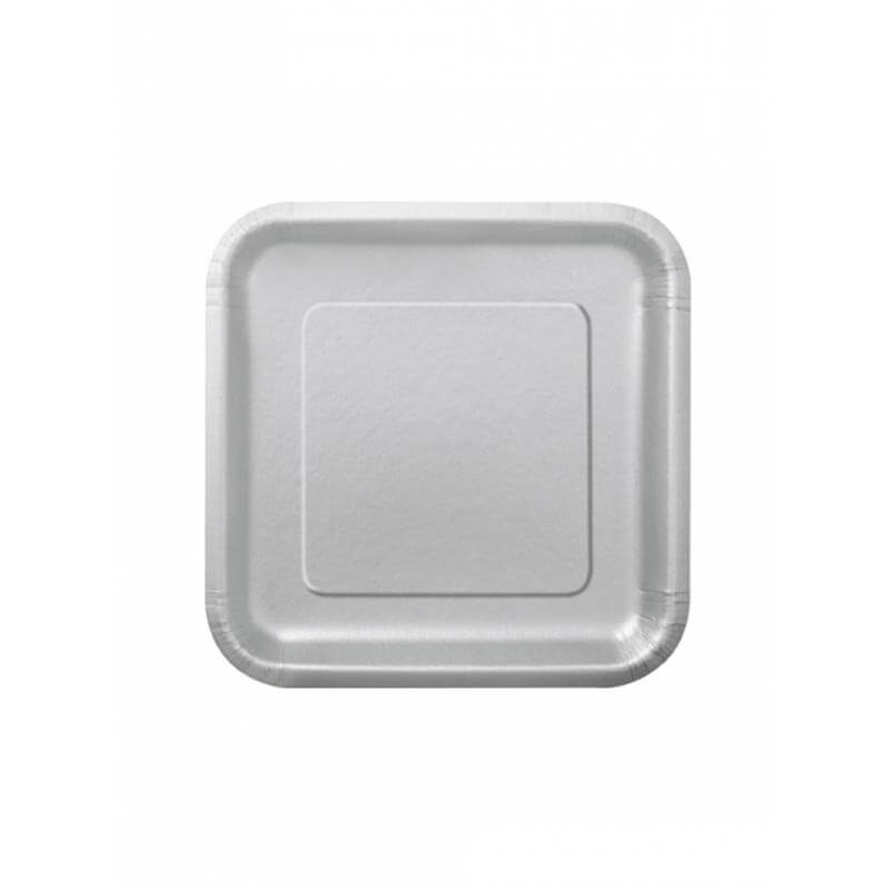 Πιάτο χάρτινο γλυκού σε ασημί χρώμα 17 εκ