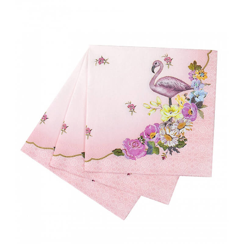 Χαρτοπετσέτες με θέμα Flamingo Talking