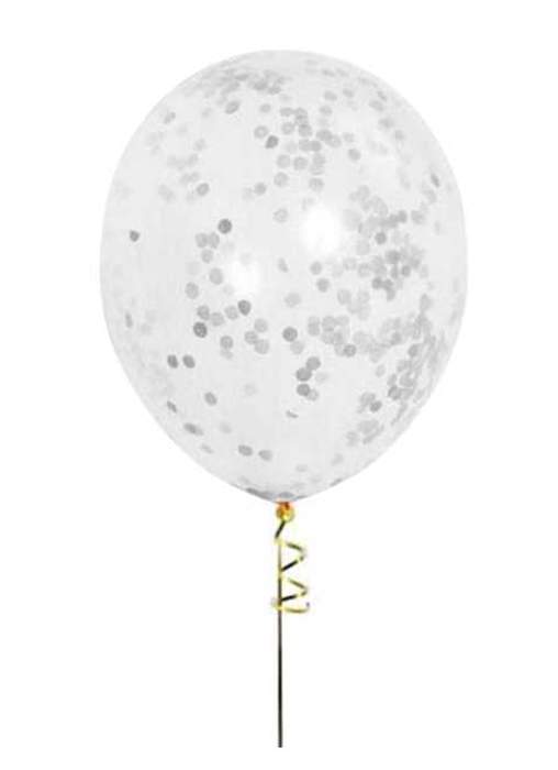 Μπαλόνια διάφανα με ασημί κομφετί 6τεμ.
