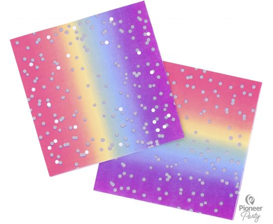 Χαρτοπετσέτες φαγητού 33εκ. Rainbow Ombre 16τεμ.