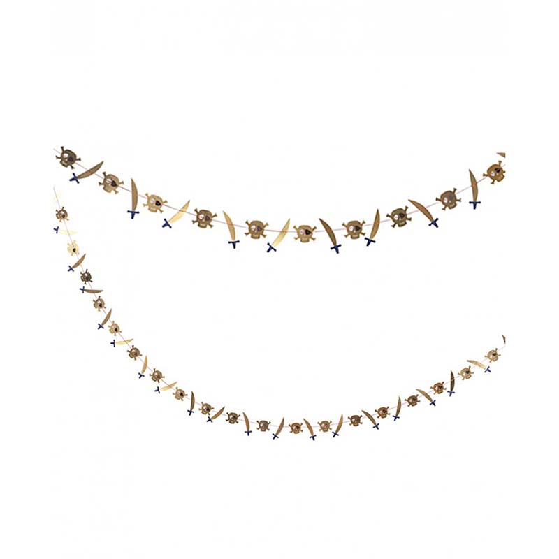 Χάρτινη γιρλάντα με κρανία και σπαθιά πειρατή