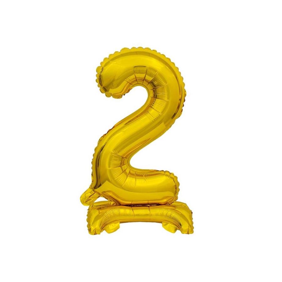 Μπαλόνι Νούμερο '2' Χρυσό με βάση 74cm