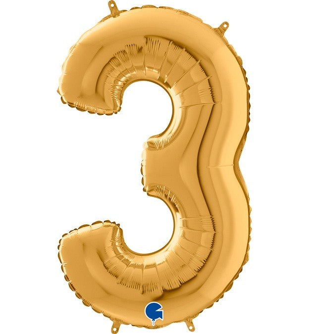 Μπαλόνι Φοιλ Νούμερο 3 χρυσό 66εκ.