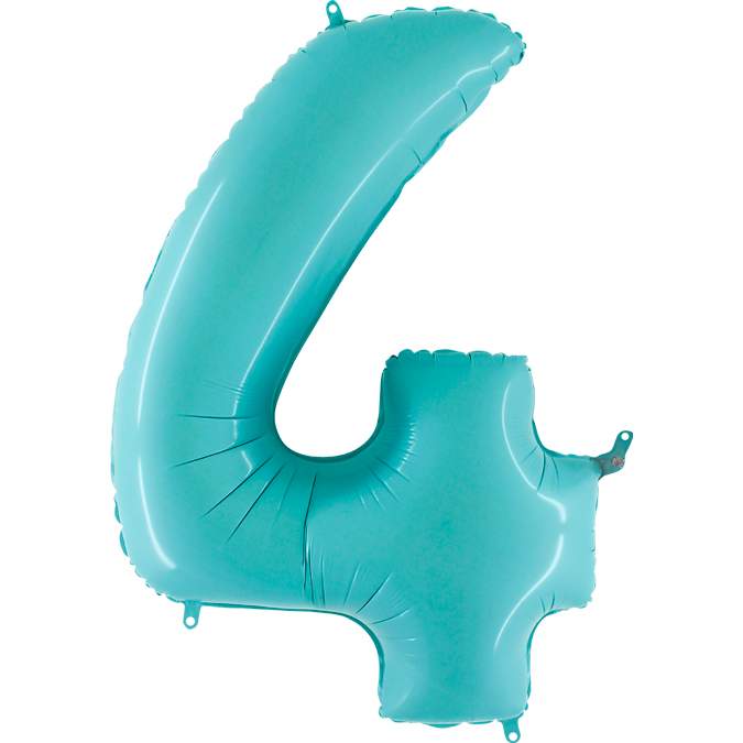 Μπαλόνι Φοιλ Νούμερο 4 παστέλ μπλε 66εκ.