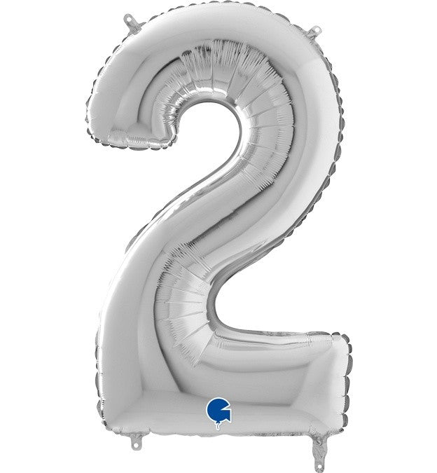 Μπαλόνι Φοιλ Νούμερο 2 ασημί 66εκ.