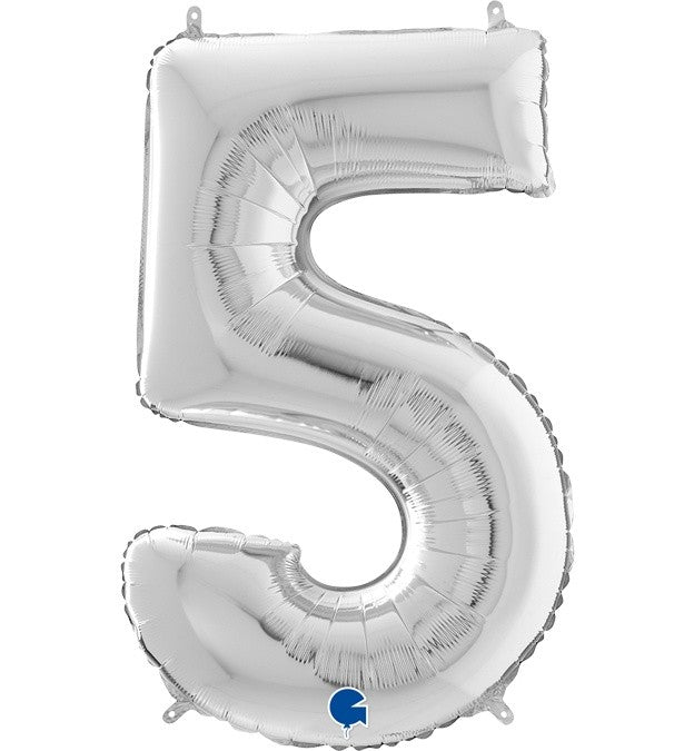 Μπαλόνι Φοιλ Νούμερο 5 ασημί 66εκ.