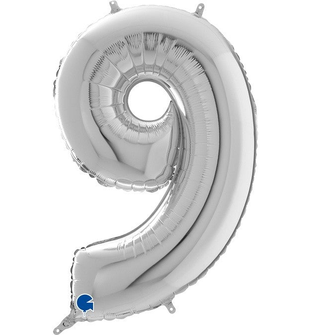 Μπαλόνι Φοιλ Νούμερο 9 ασημί 66εκ.