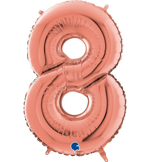 Μπαλόνι Φοιλ ροζ χρυσό Νούμερο 8 66εκ.
