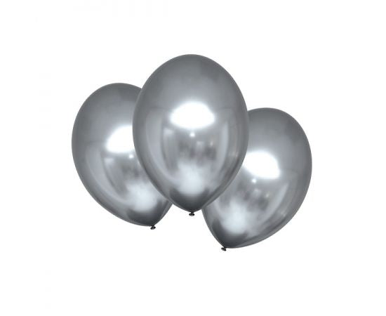 Μπαλόνια Λάτεξ Για Πάρτυ Shiny Ασημί 33εκ. 10 τεμ.