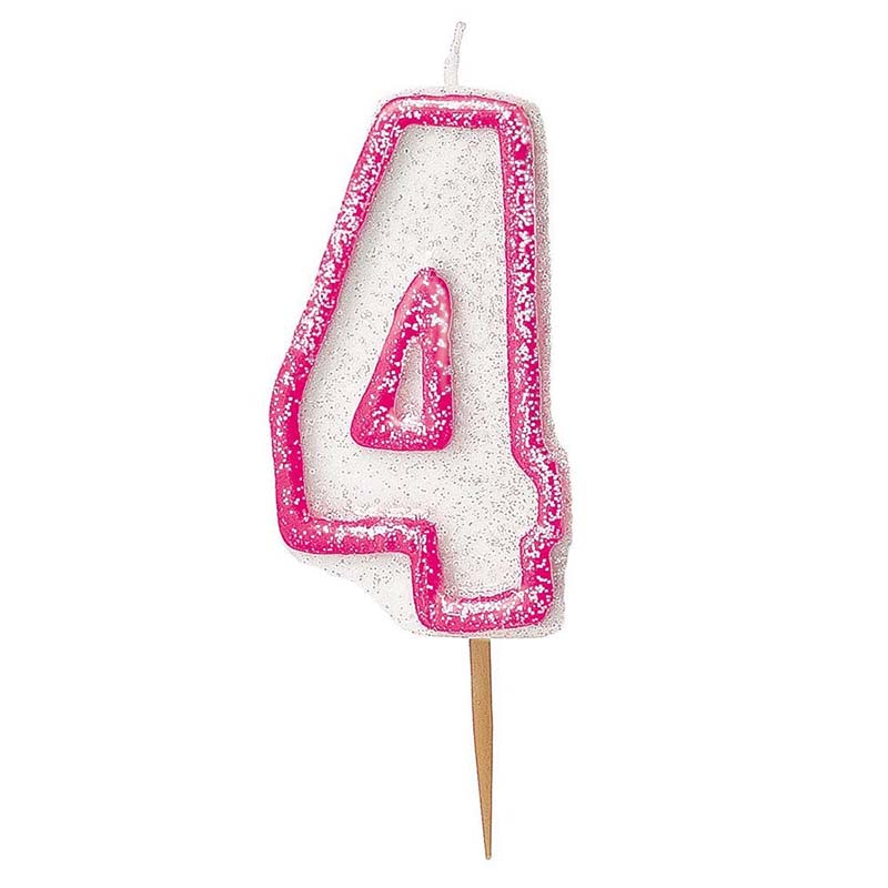 Κεράκι νούμερο 4 με κόκκινο περίγραμμα