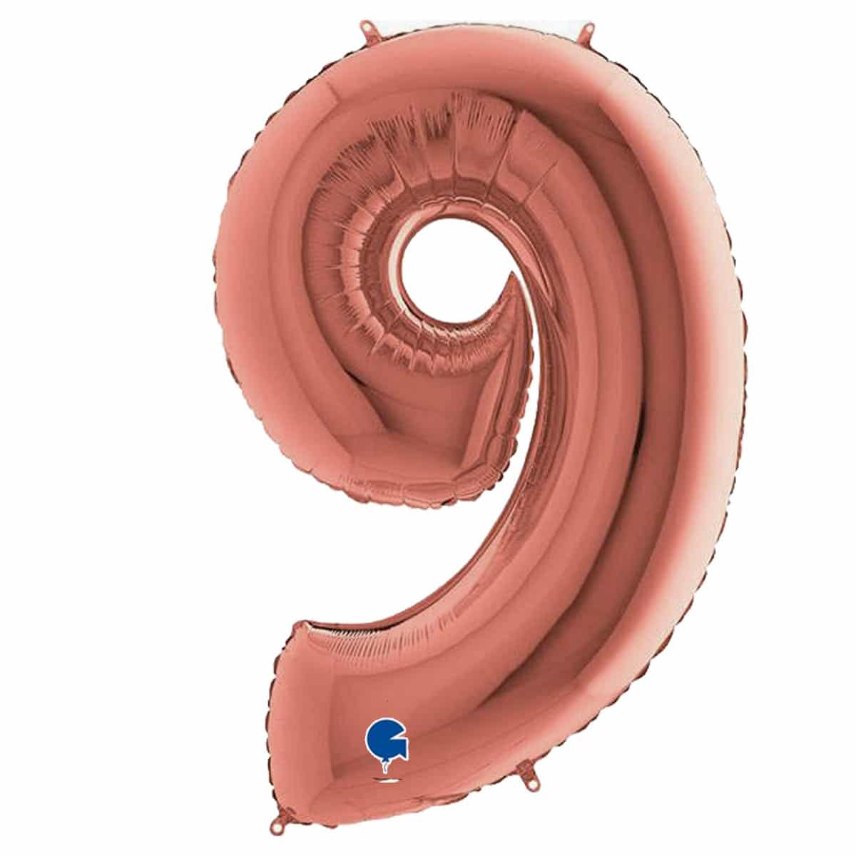 Μπαλόνι Φοιλ ροζ χρυσό Νούμερο 9 102εκ.