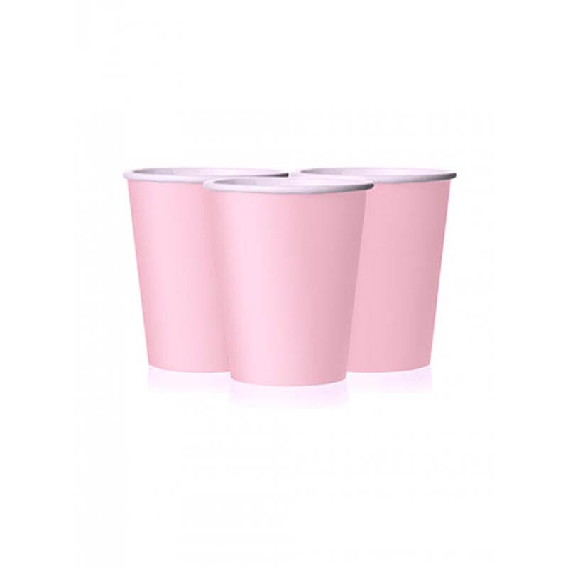 Ποτήρι χάρτινο σε ροζ χρώμα 9 εκ 14τεμ.