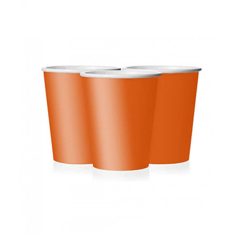 Ποτήρι χάρτινο σε πορτοκαλί χρώμα 9 εκ