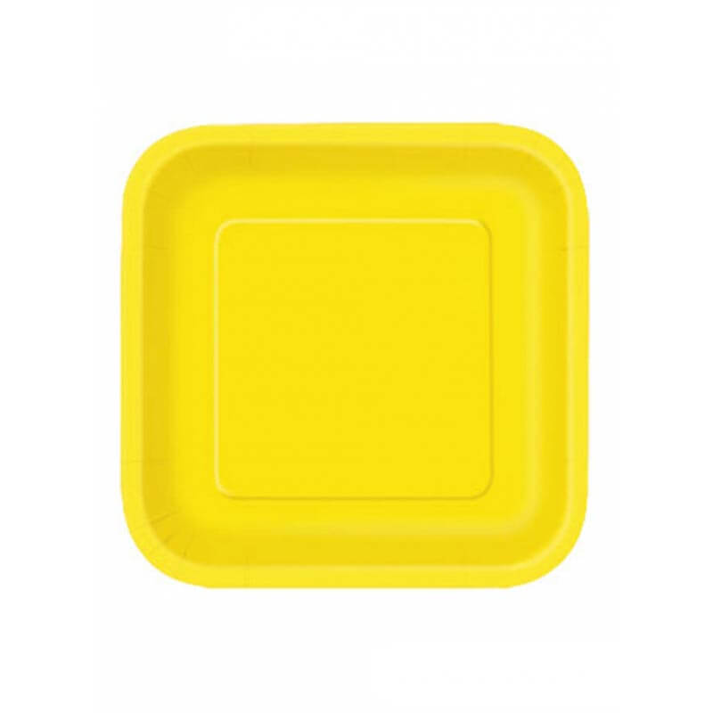 Πιάτο χάρτινο φαγητού σε κίτρινο χρώμα 23 εκ