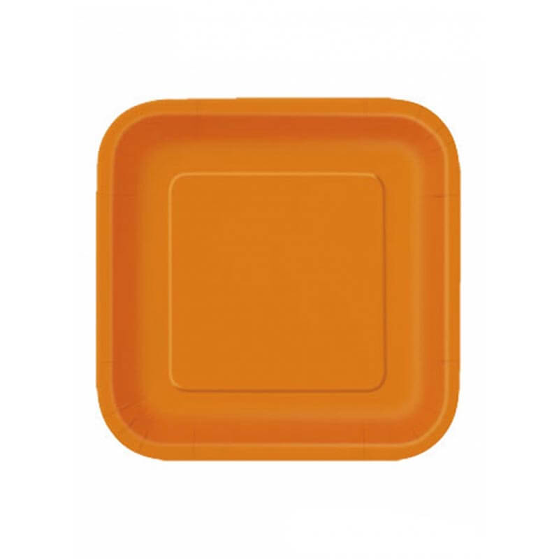 Πιάτο χάρτινο φαγητού σε πορτοκαλί χρώμα 23 εκ