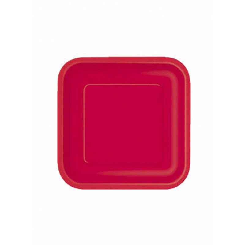 Πιάτο χάρτινο γλυκού σε κόκκινο χρώμα 17 εκ