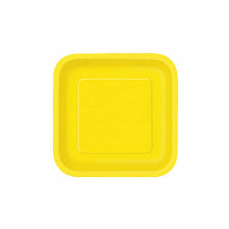 Πιάτο χάρτινο γλυκού σε κίτρινο χρώμα 17 εκ