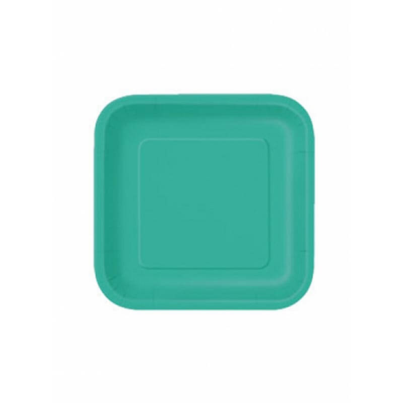 Πιάτο χάρτινο γλυκού σε τυρκουάζ χρώμα 17 εκ