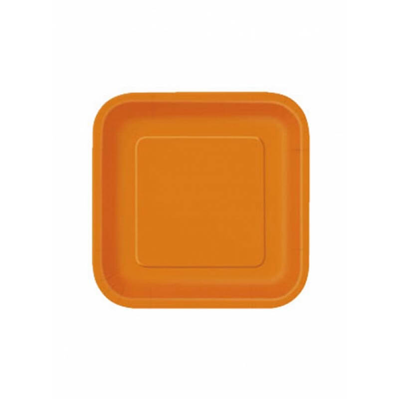 Πιάτο χάρτινο γλυκού σε πορτοκαλί χρώμα 17 εκ