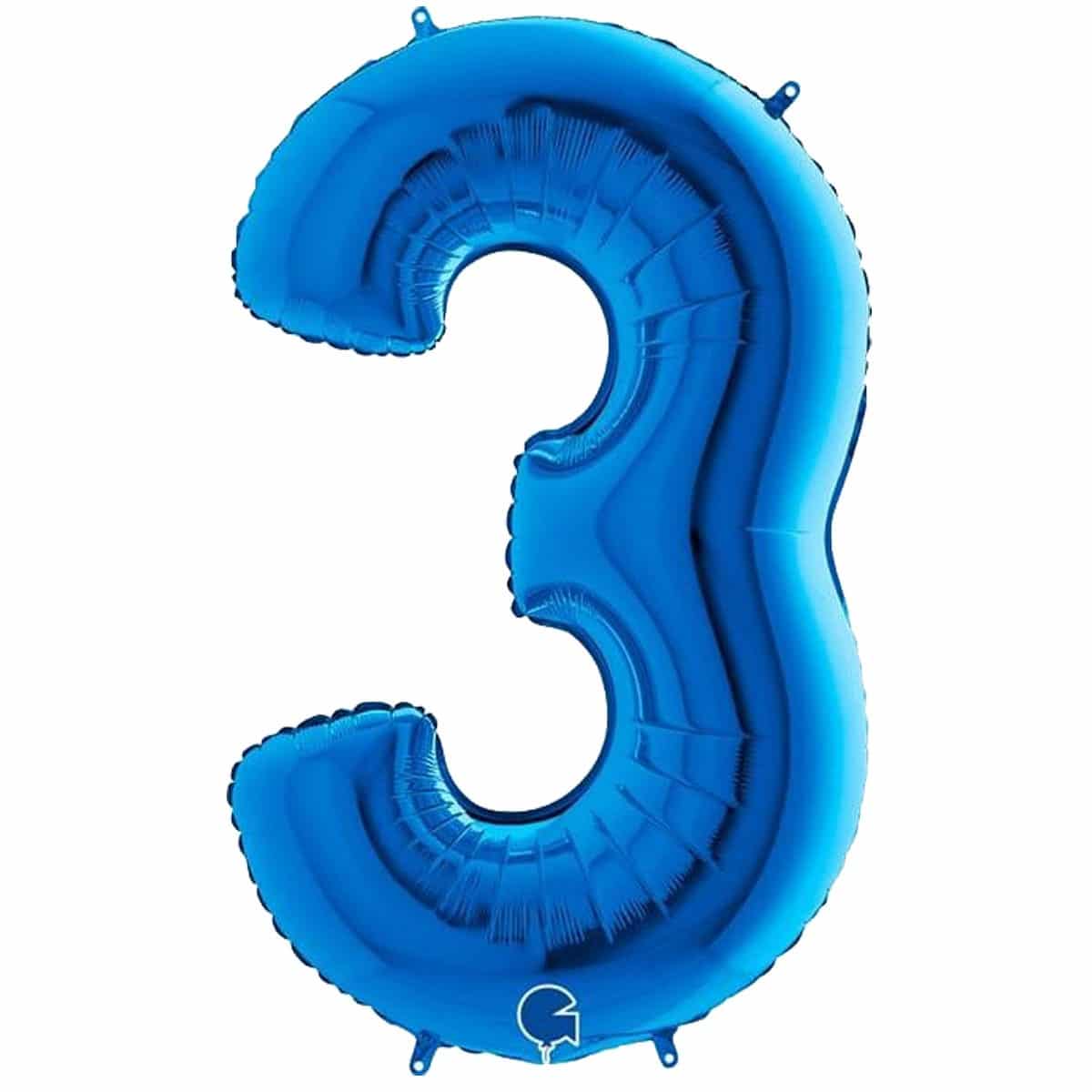 Μπαλόνι Φοιλ Νούμερο 3 μπλε 100εκ.