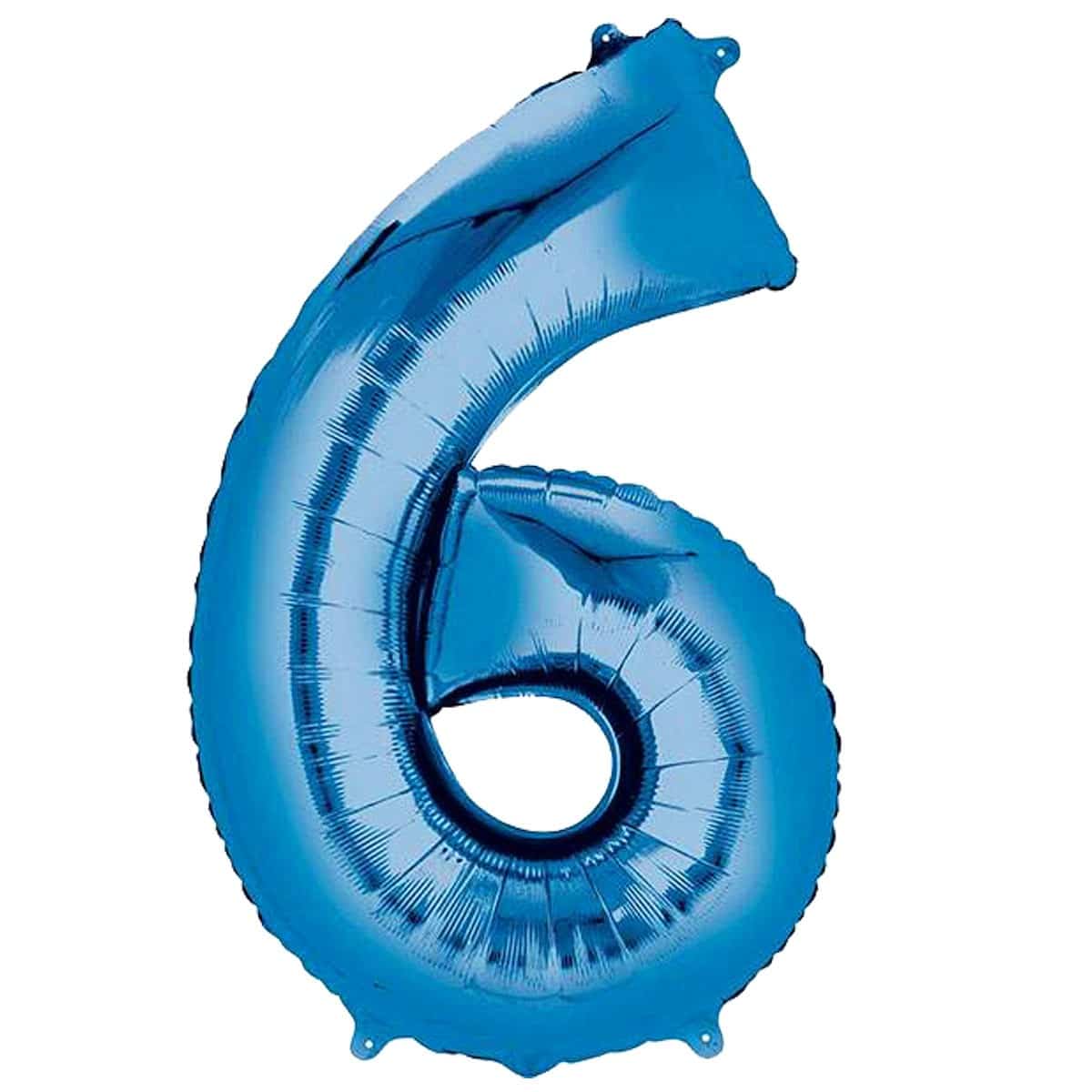 Μπαλόνι Φοιλ Νούμερο 6 μπλε 100εκ.