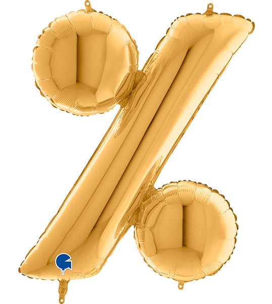 Μπαλόνι Φοιλ Σύμβολο τοις εκατό χρυσό 100εκ.