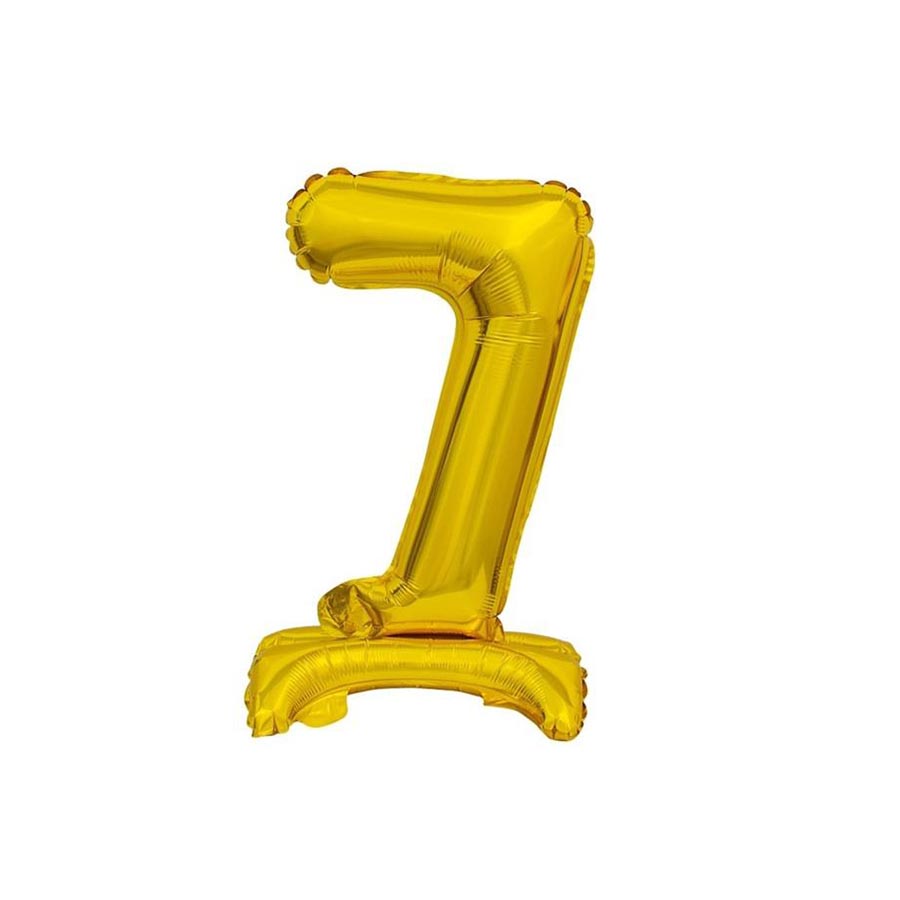 Μπαλόνι Νούμερο '7' Χρυσό με βάση 74cm