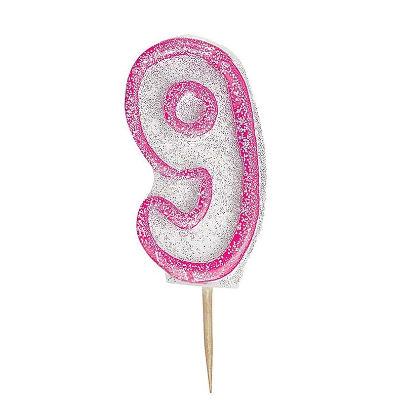 Κεράκι νούμερο 9 με κόκκινο περίγραμμα