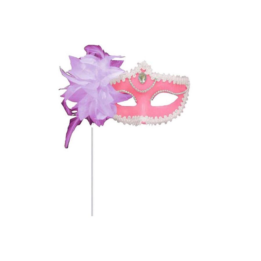 Ροζ Μάσκα με Πούπουλα