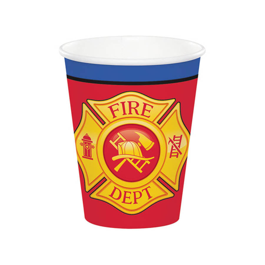 Χάρτινα ποτήρια Flaming Fire Truck 8τεμ