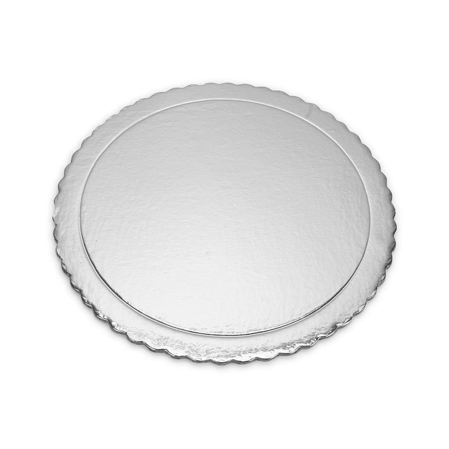Χάρτινος δίσκος τούρτας ασημί 30εκ