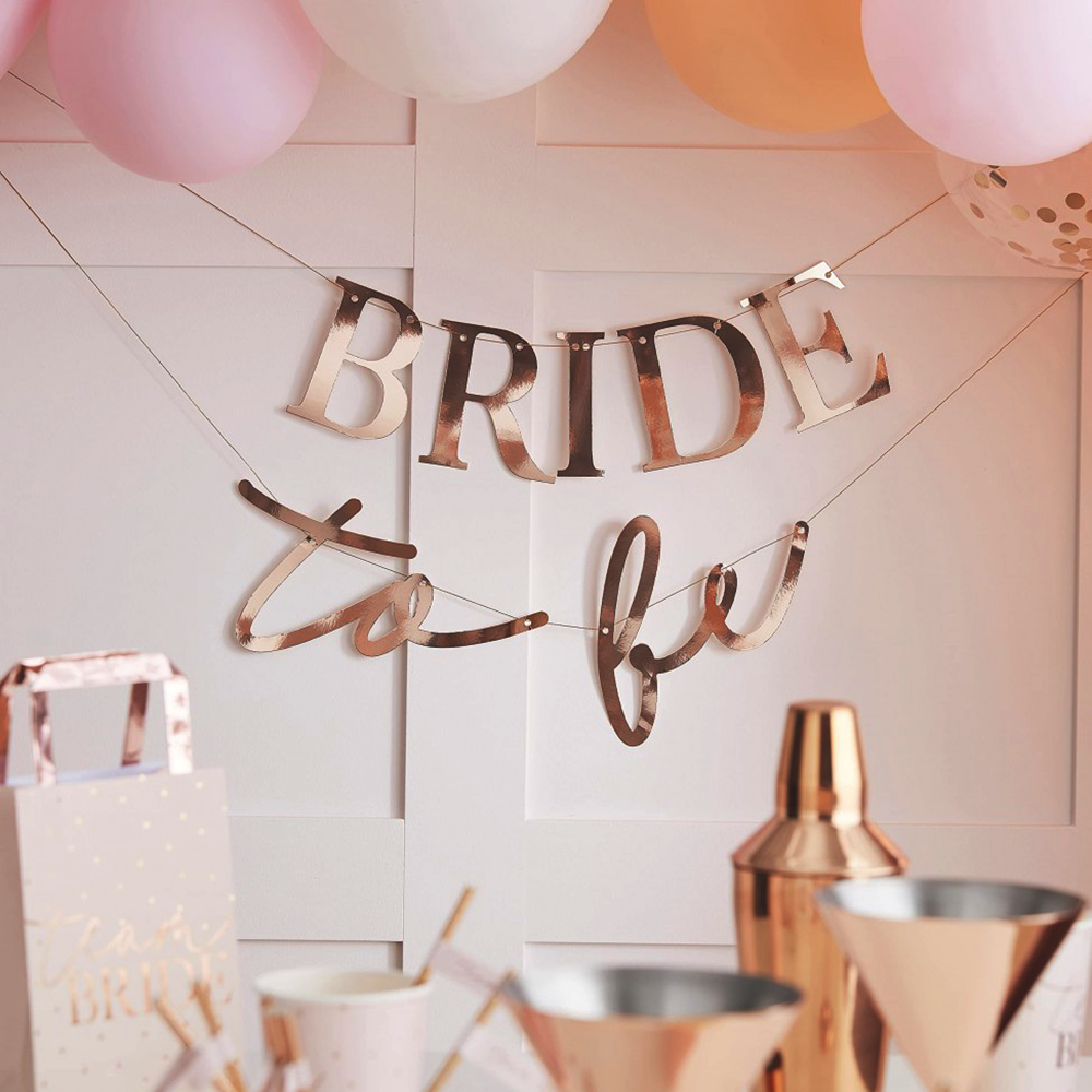 Γιρλάντα για Βachelorette Party "Bride to Be" Rose Gold 1 τεμ