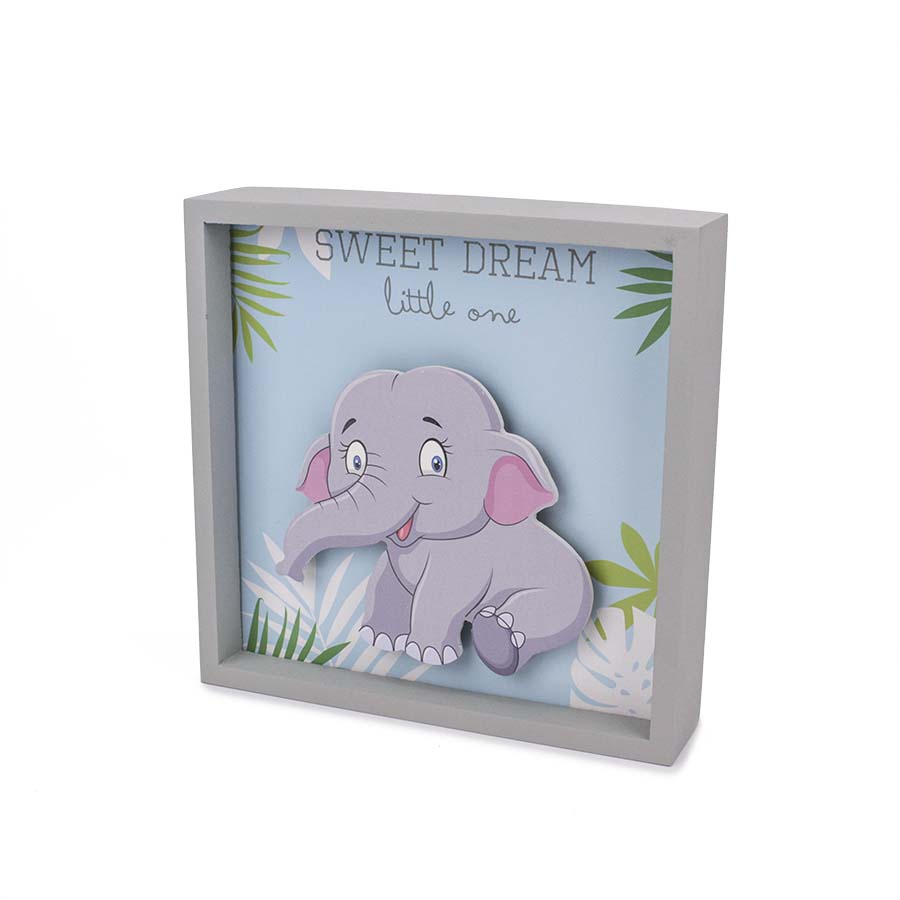 Καδράκι ελεφαντάκι με LED 18x18x5εκ