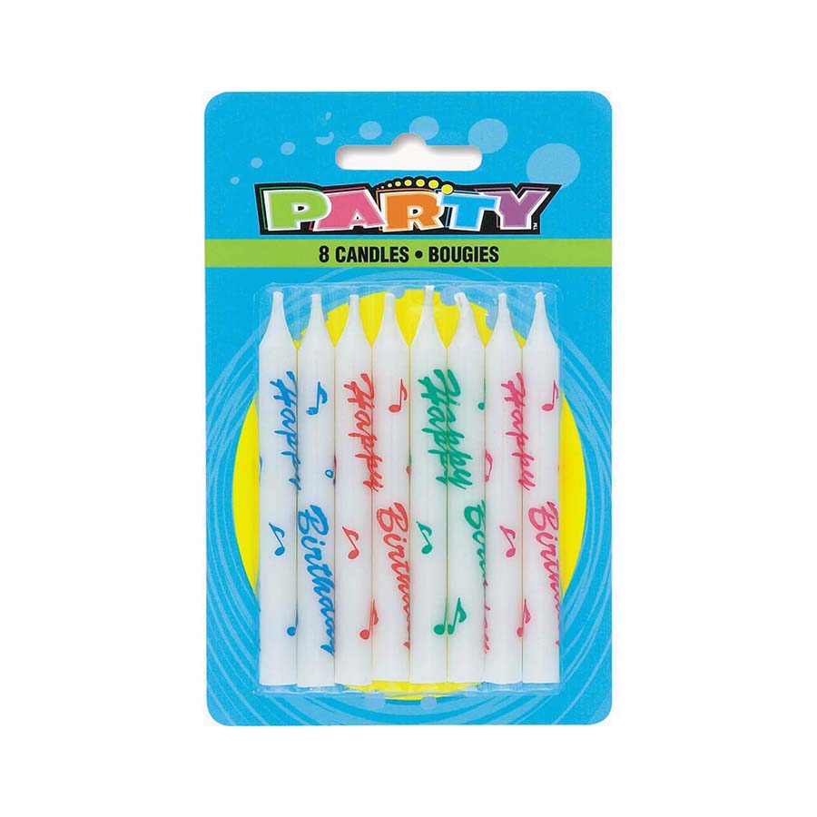 Κεράκια Happy Birthday πολύχρωμα 8τεμ