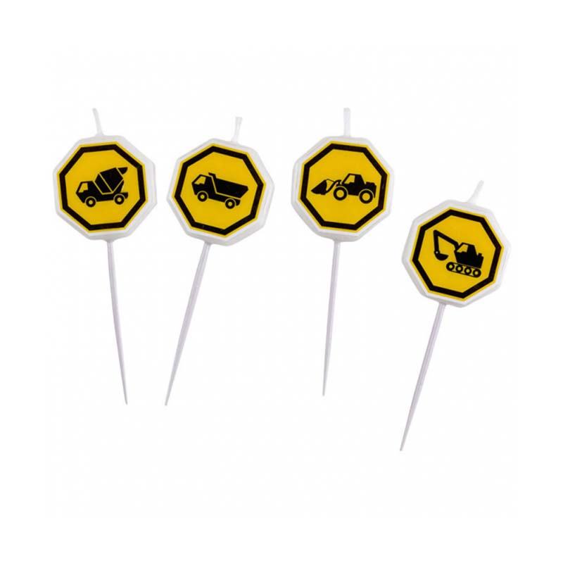 Κεράκια τούρτας με μπουλντόζες και φαγάνες