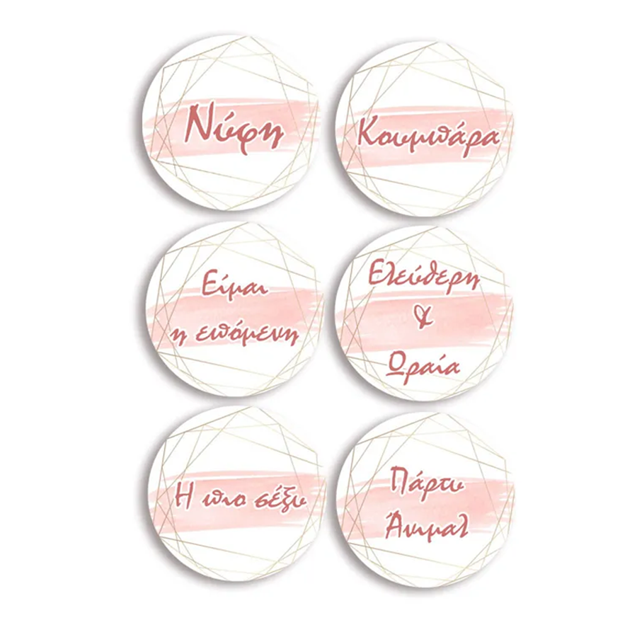 Kονκάρδες για Βachelorette Party Ξύλινες Λευκή Απόχρωση 6 τεμ