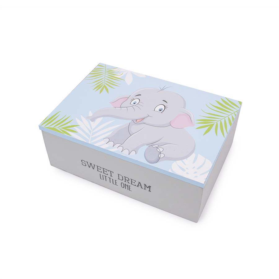 Κουτάκι ξύλινο ελεφαντάκι 17x12x6εκ