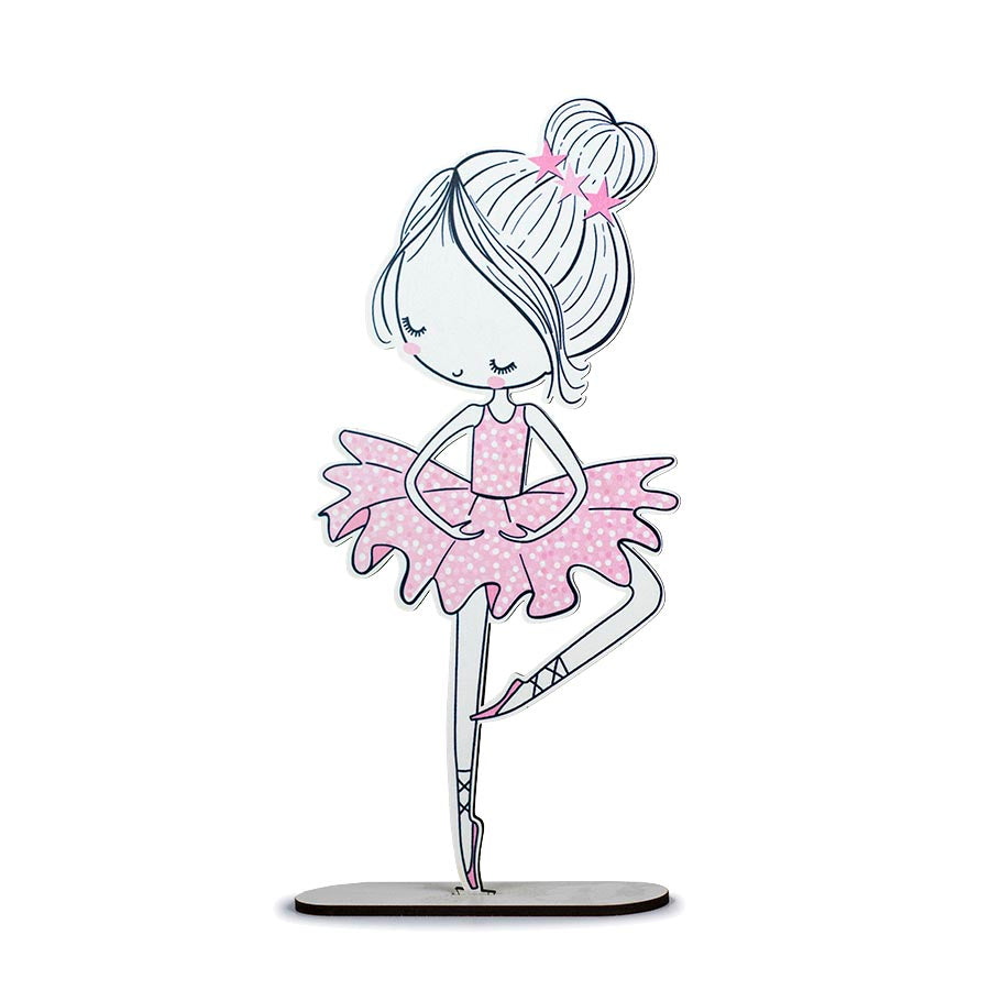 Ξύλινο διακοσμητικό στάντ μπαλαρίνα 40εκ