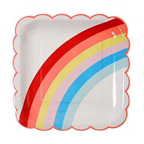 Χάρτινο πιάτο φαγητού με θέμα Rainbows & Unicorns Meri Meri