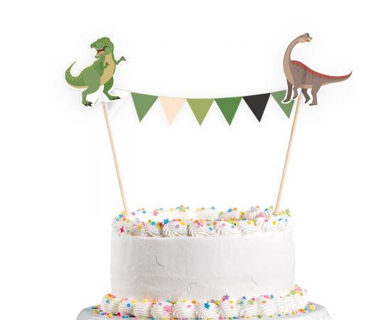 Διακοσμητικό τούρτας με γιρλάντα Happy Dinosaur 15x20εκ.