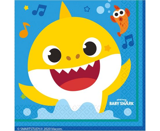 Χαρτοπετσέτες φαγητού 33εκ. Baby Shark 16τεμ.