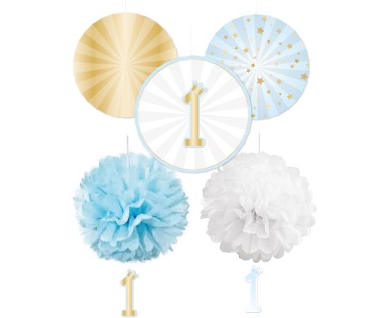 Σετ διακόσμησης 1st Birthday Blue Ombre 5 τεμ