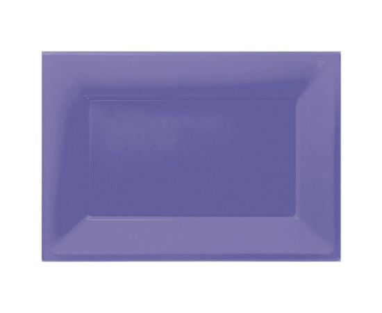 Πιατέλα πλαστική μωβ 3τεμ. 32x23εκ.