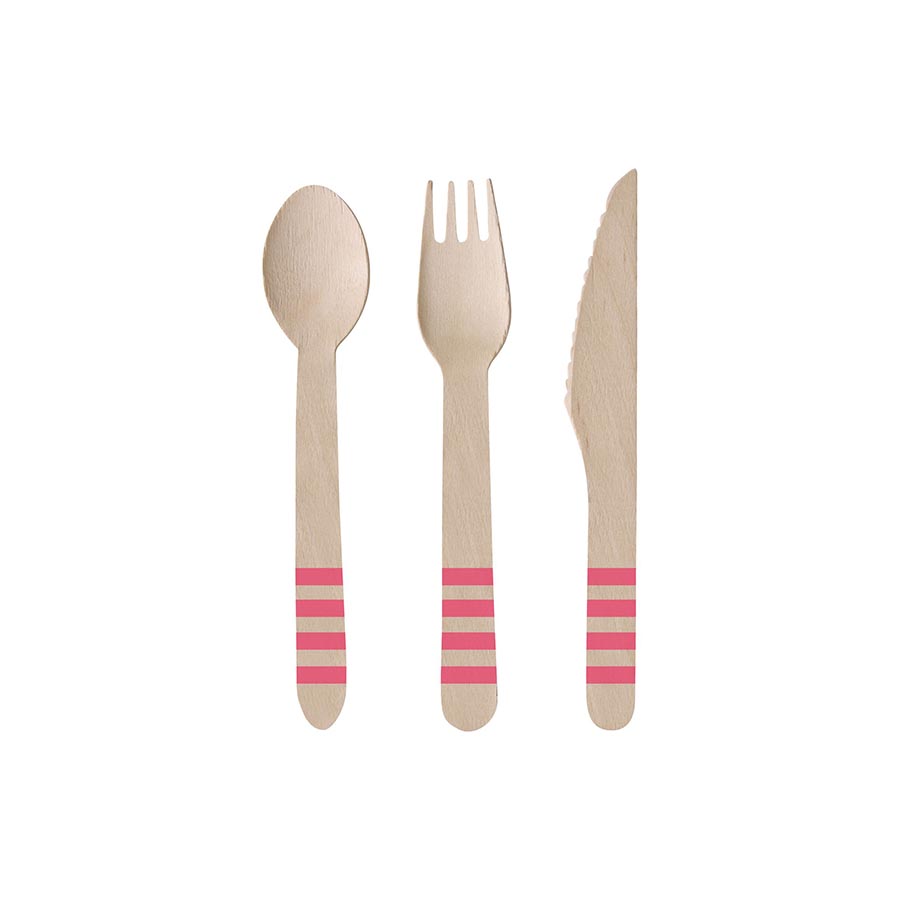 Ξύλινα Μαχαιροπίρουνα Flamingo Paradise (24τεμ)